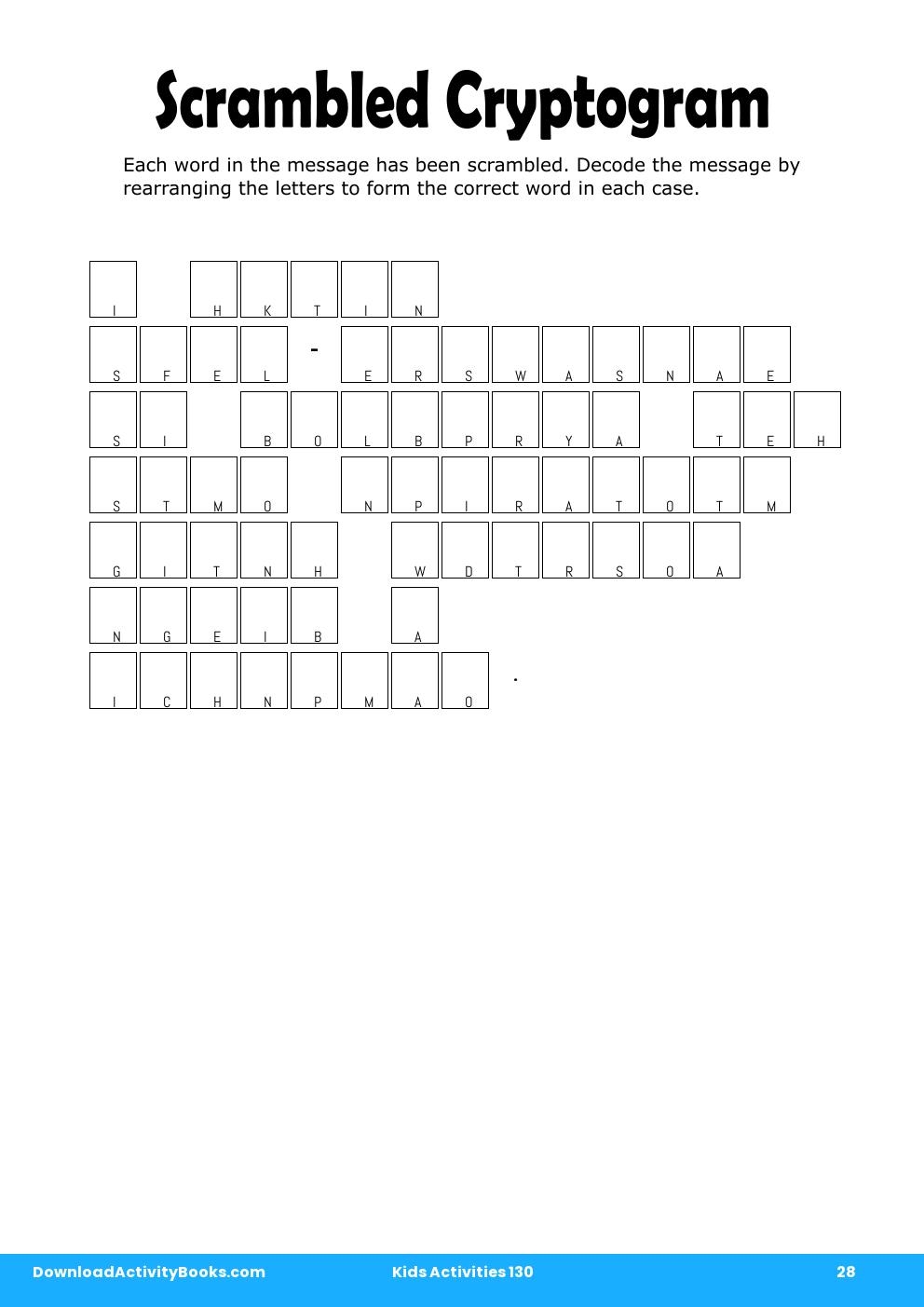 Scrambled Cryptogram in Kids Activities 130