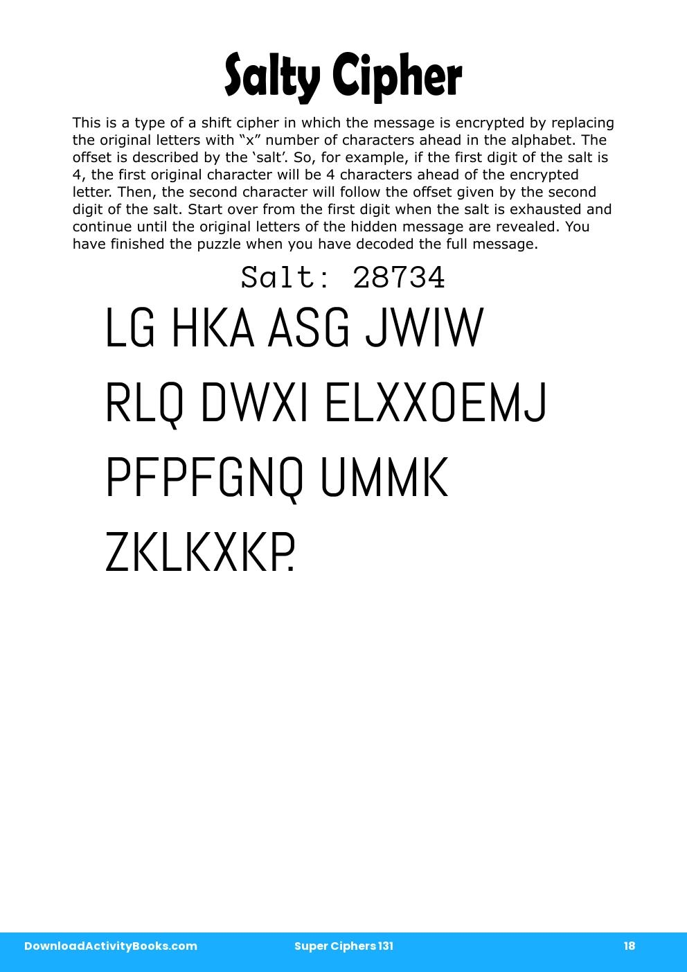 Salty Cipher in Super Ciphers 131