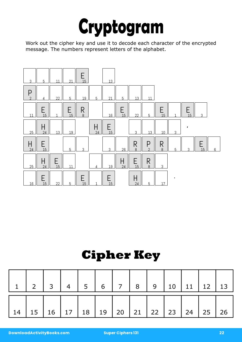 Cryptogram in Super Ciphers 131