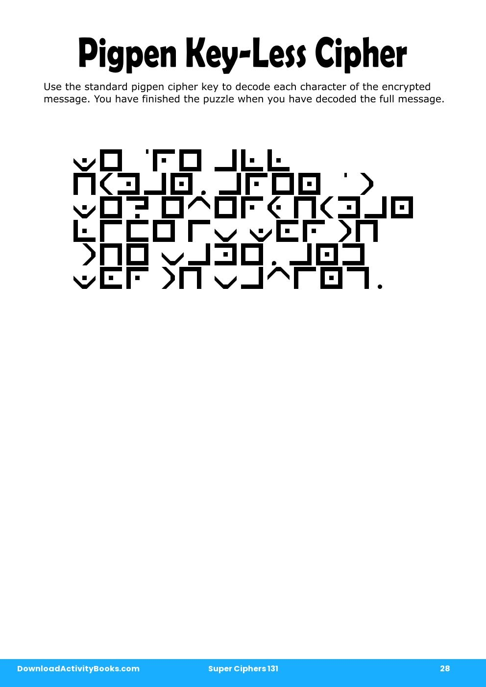 Pigpen Cipher in Super Ciphers 131