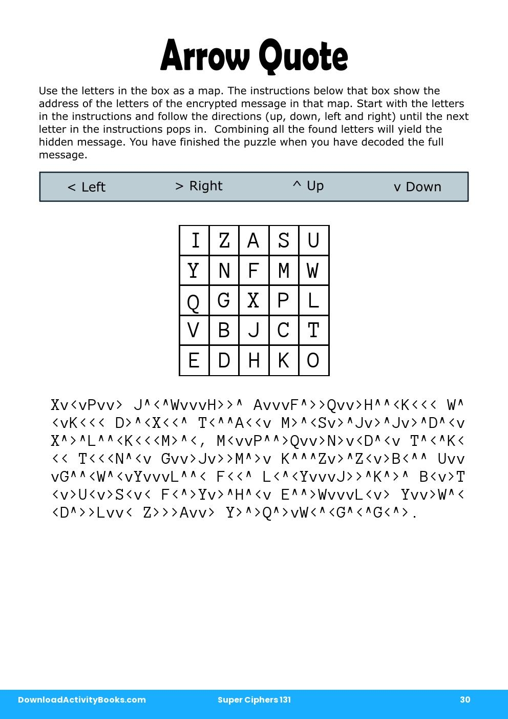 Arrow Quote in Super Ciphers 131