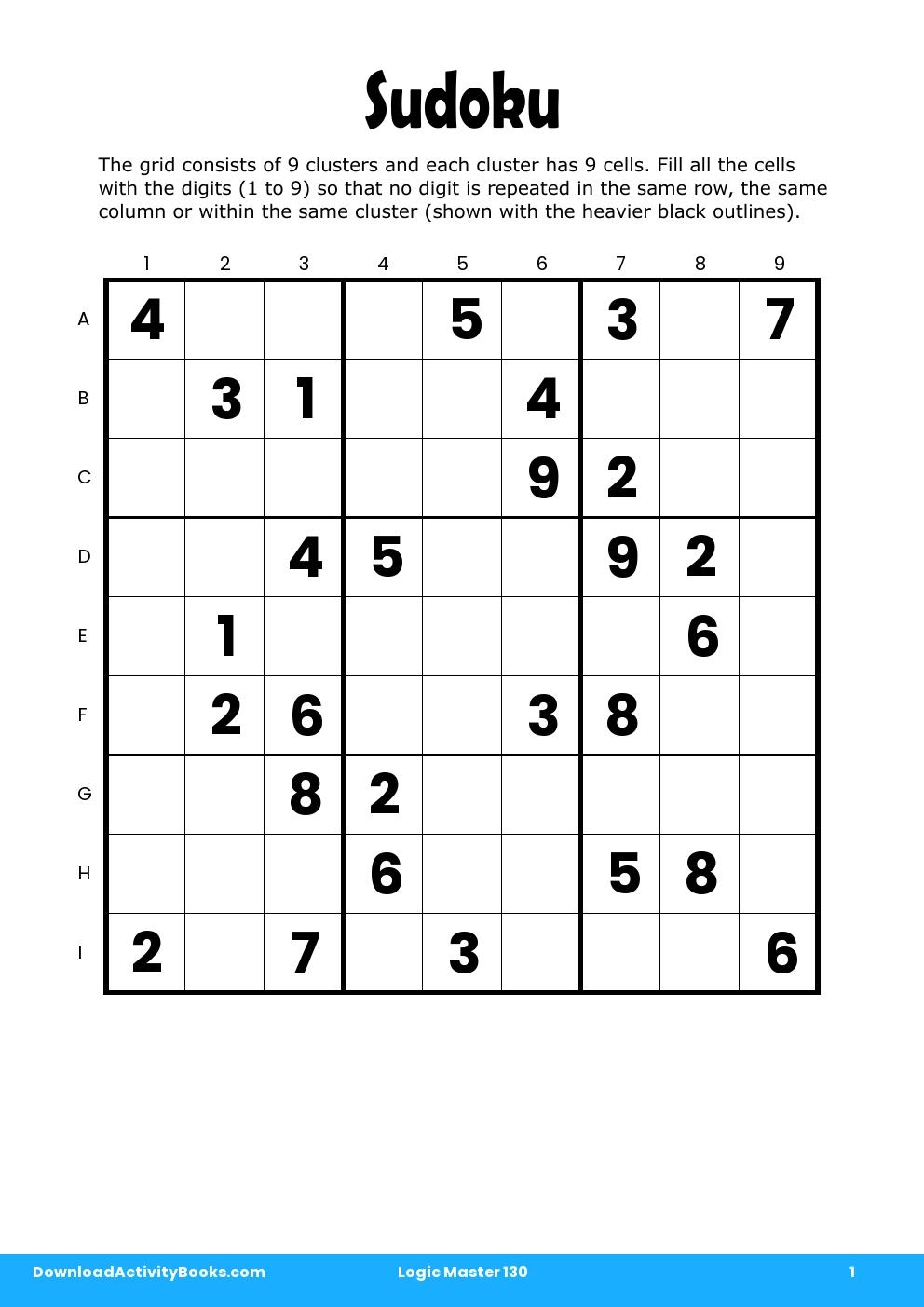 Sudoku in Logic Master 130