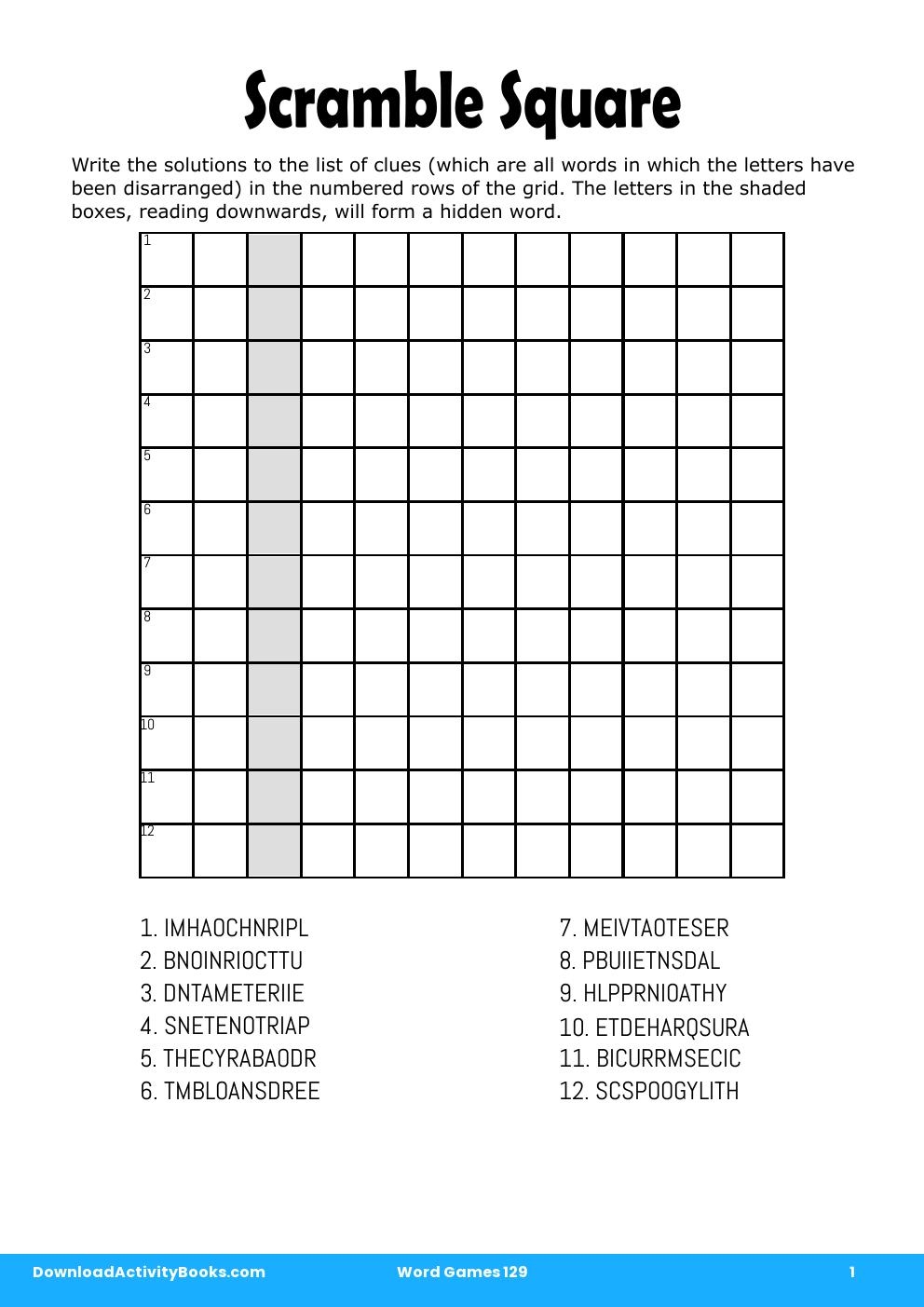 Scramble Square in Word Games 129