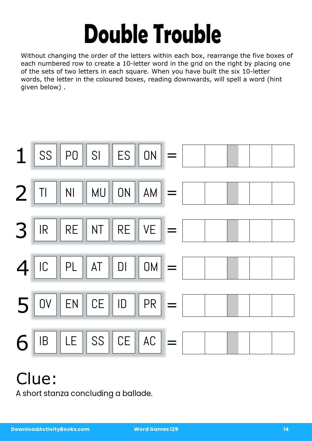 Double Trouble in Word Games 129