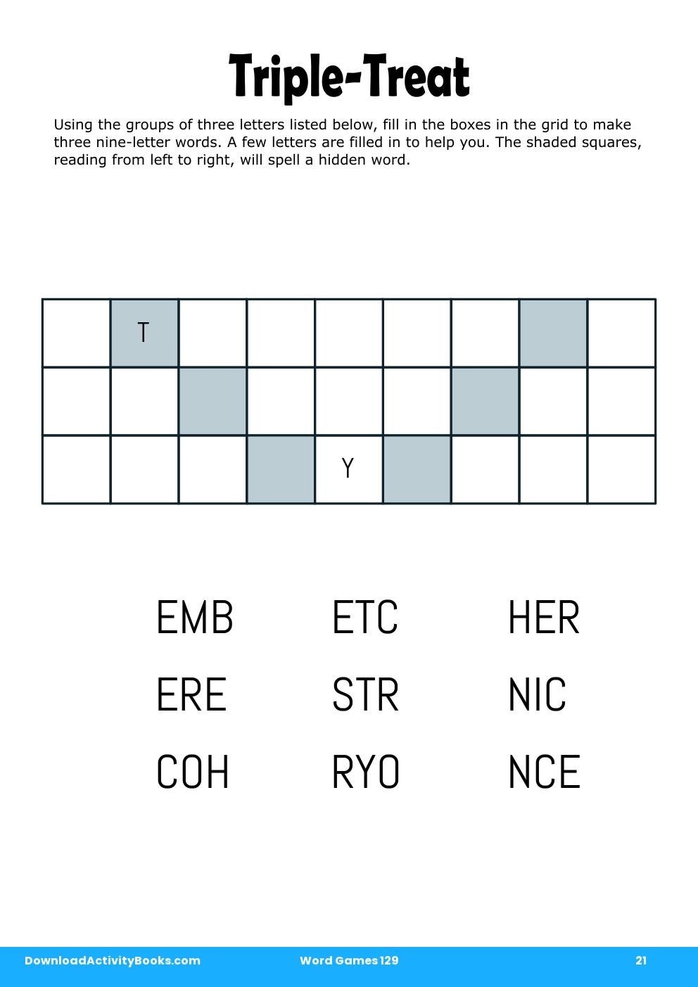 Triple-Treat in Word Games 129