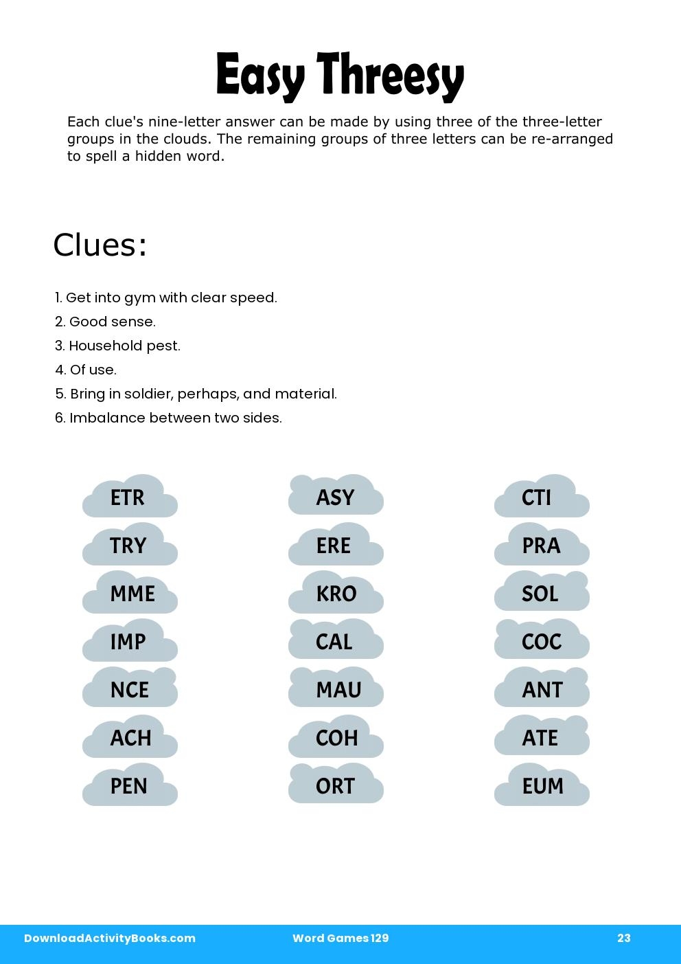 Easy Threesy in Word Games 129