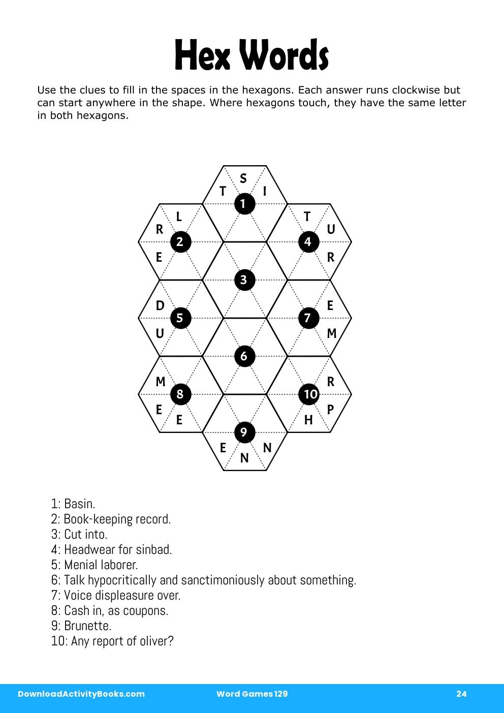 Hex Words in Word Games 129