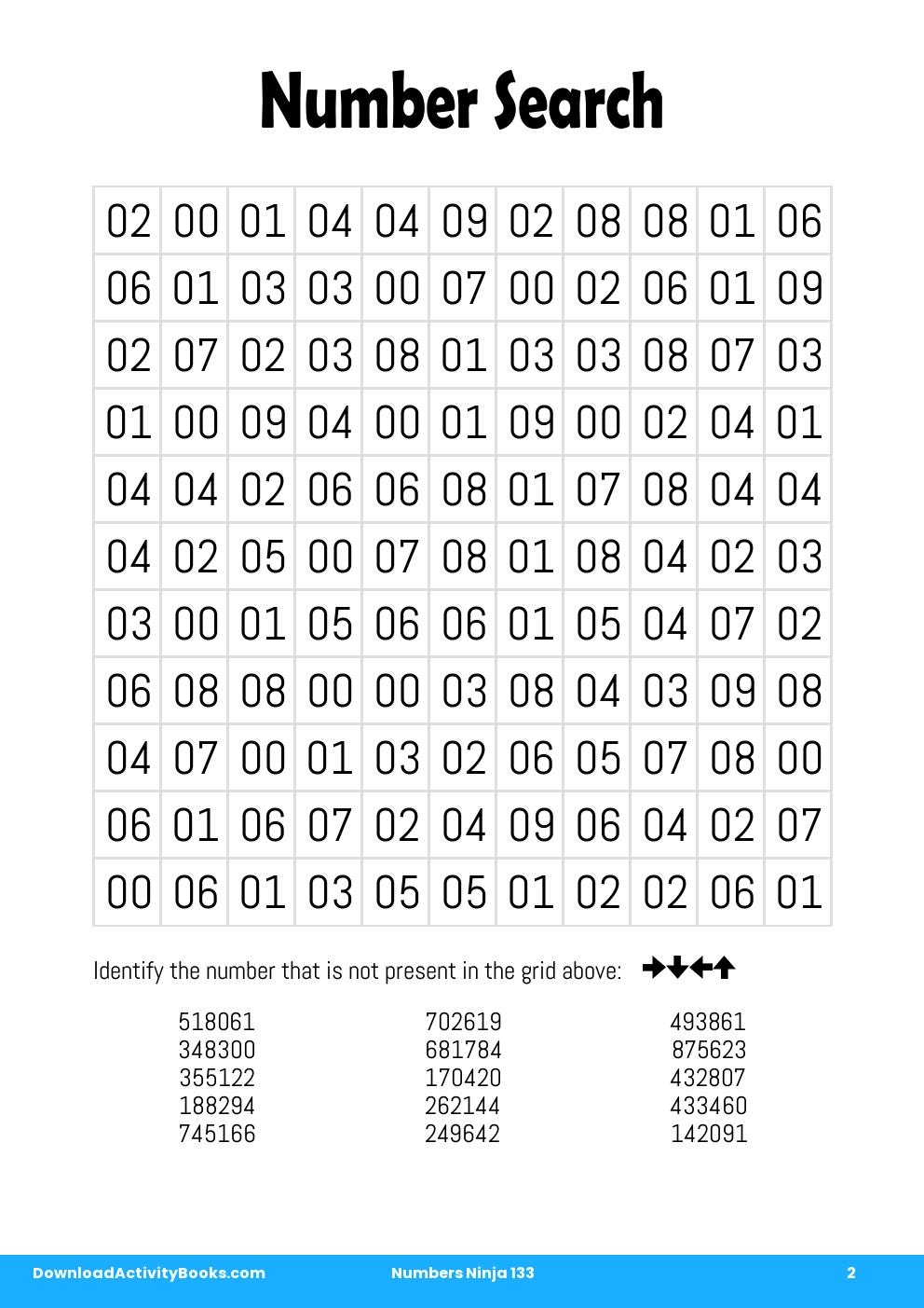 Number Search in Numbers Ninja 133