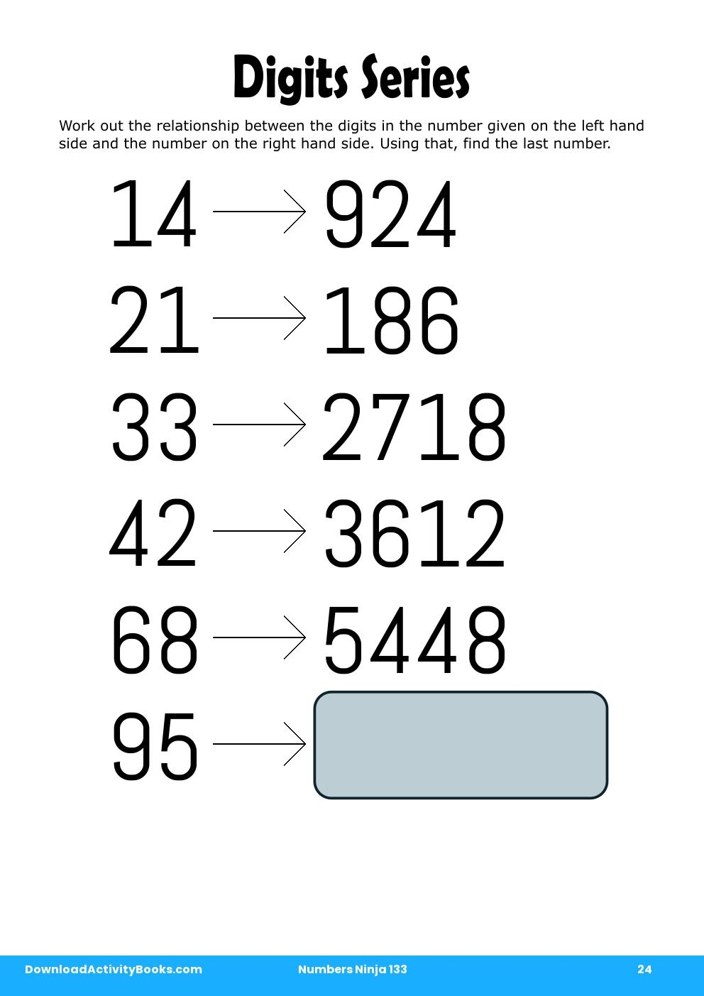 Digits Series in Numbers Ninja 133