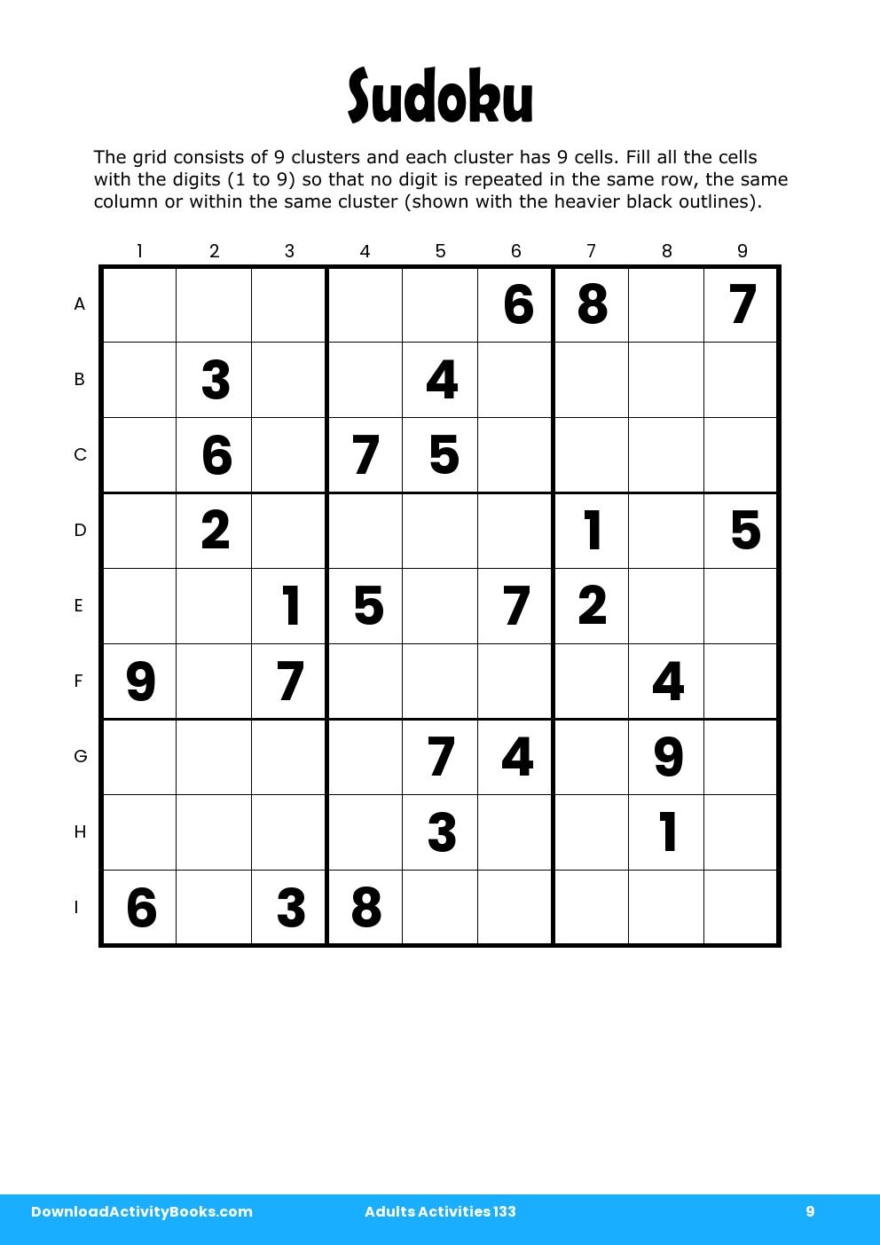 Sudoku in Adults Activities 133