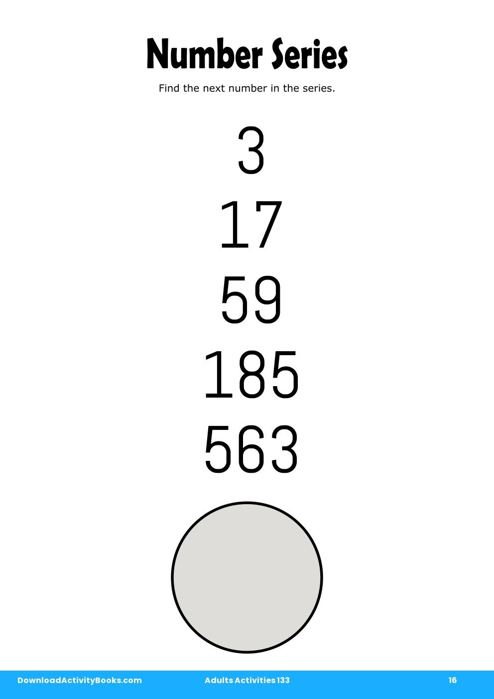 Number Series in Adults Activities 133