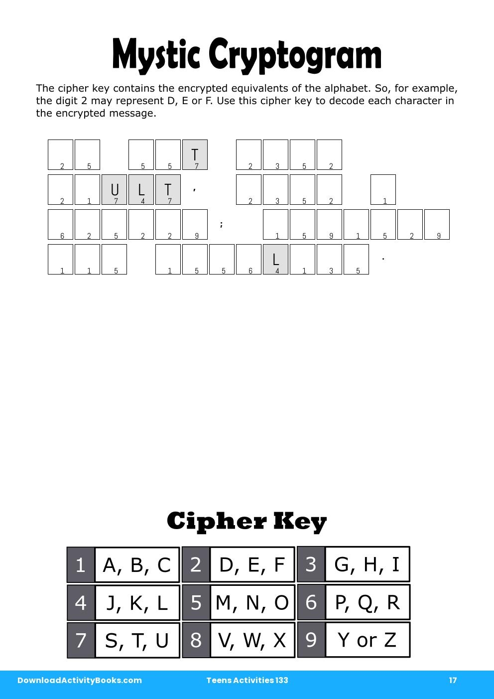 Mystic Cryptogram in Teens Activities 133