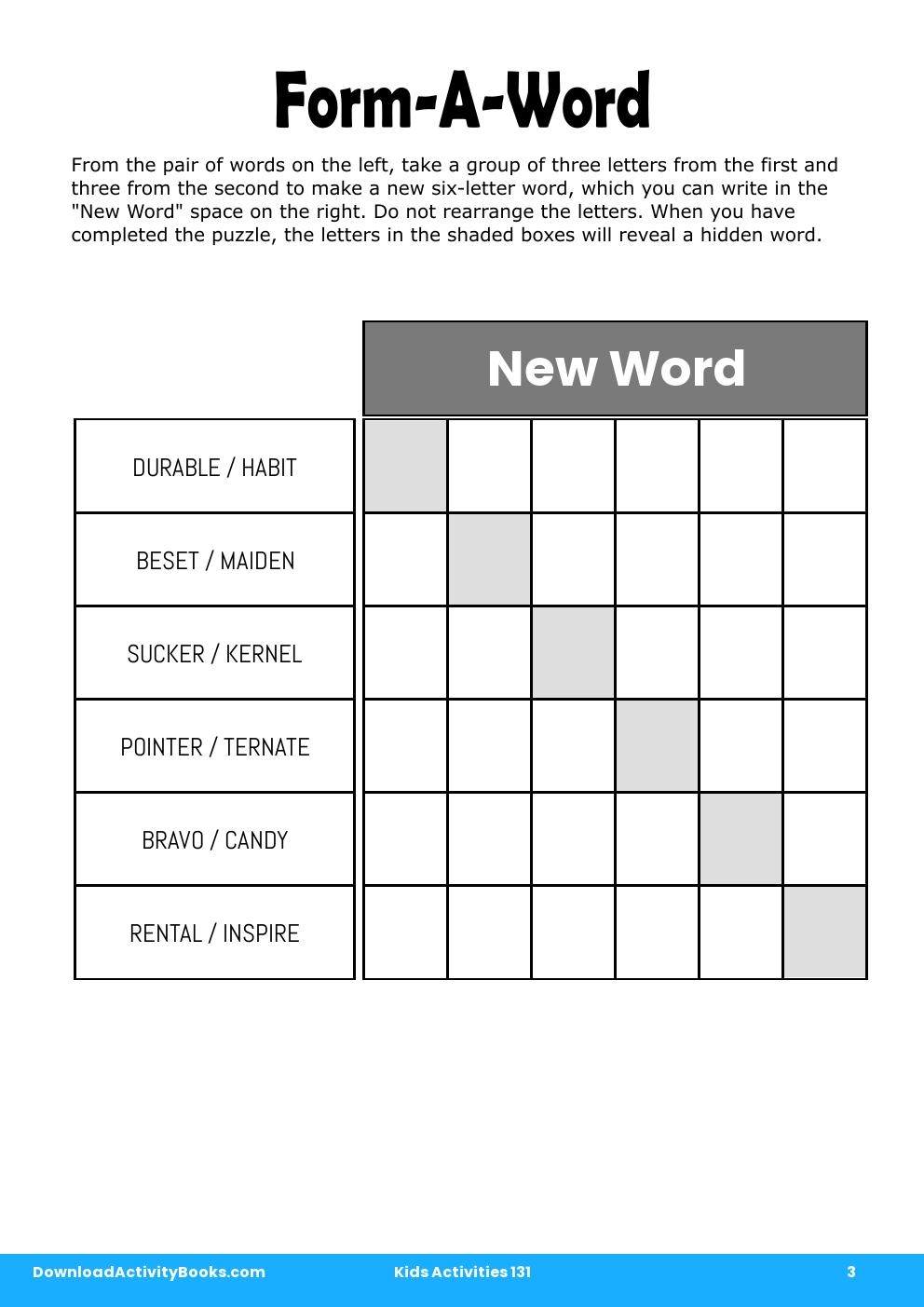 Form-A-Word in Kids Activities 131