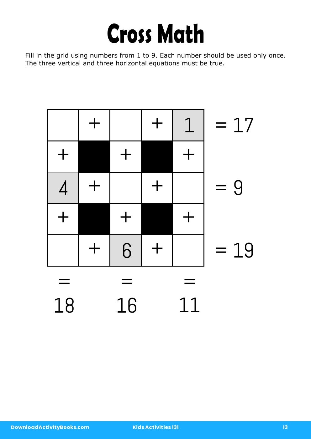 Cross Math in Kids Activities 131