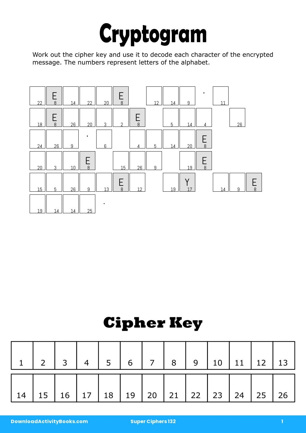 Cryptogram in Super Ciphers 132