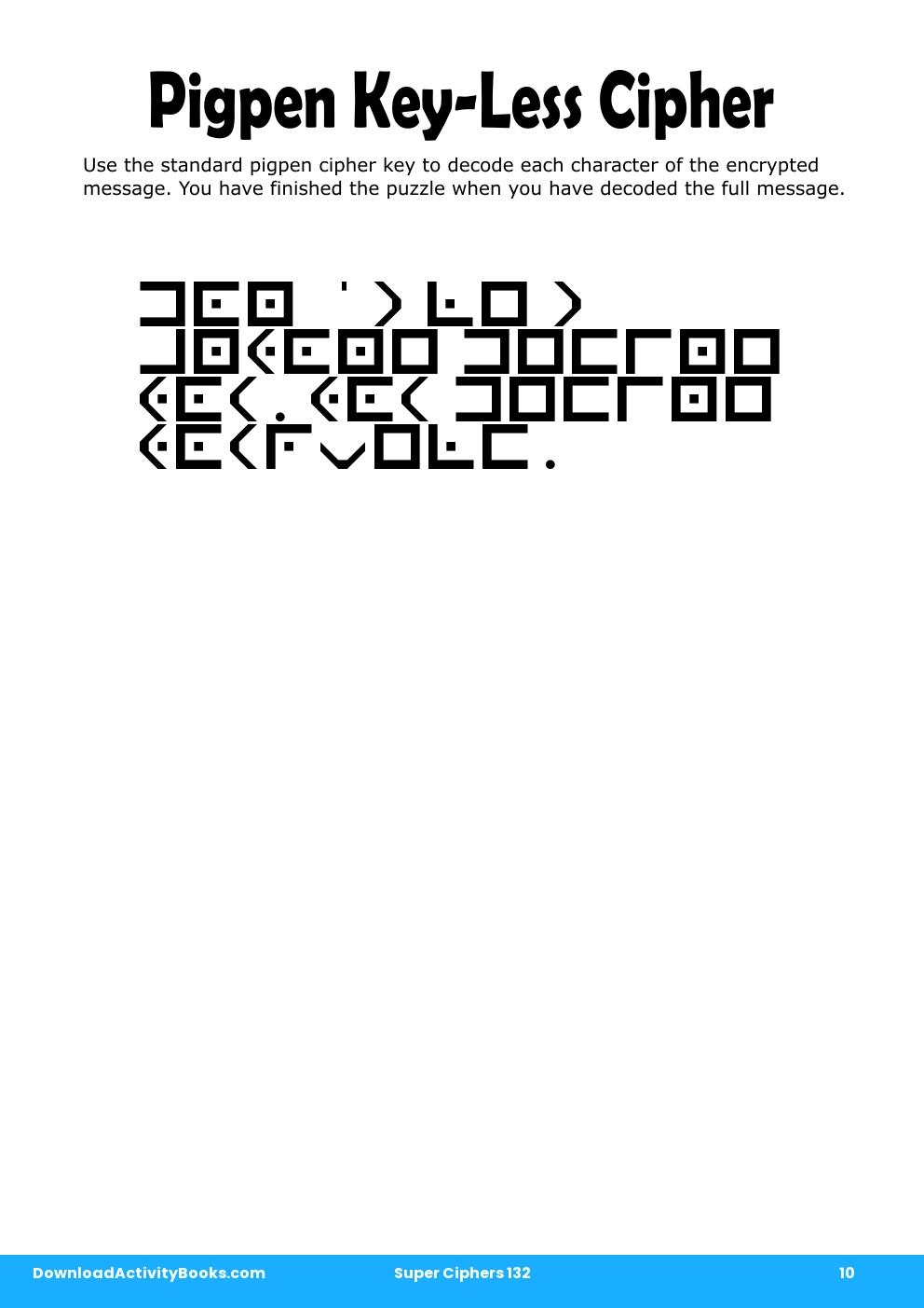 Pigpen Cipher in Super Ciphers 132