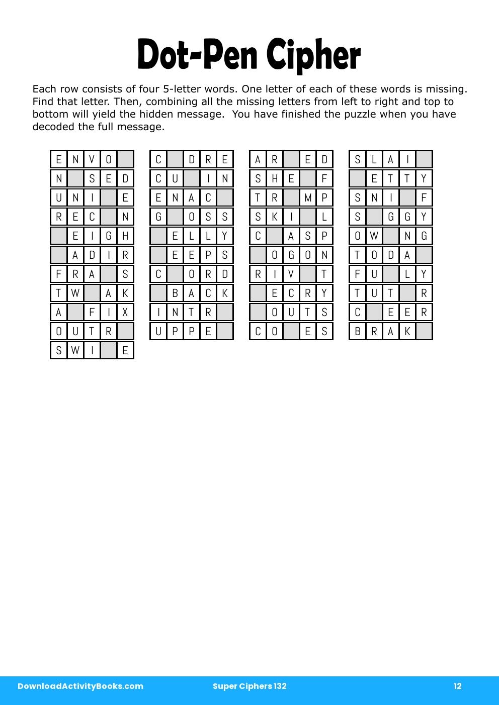 Dot-Pen Cipher in Super Ciphers 132