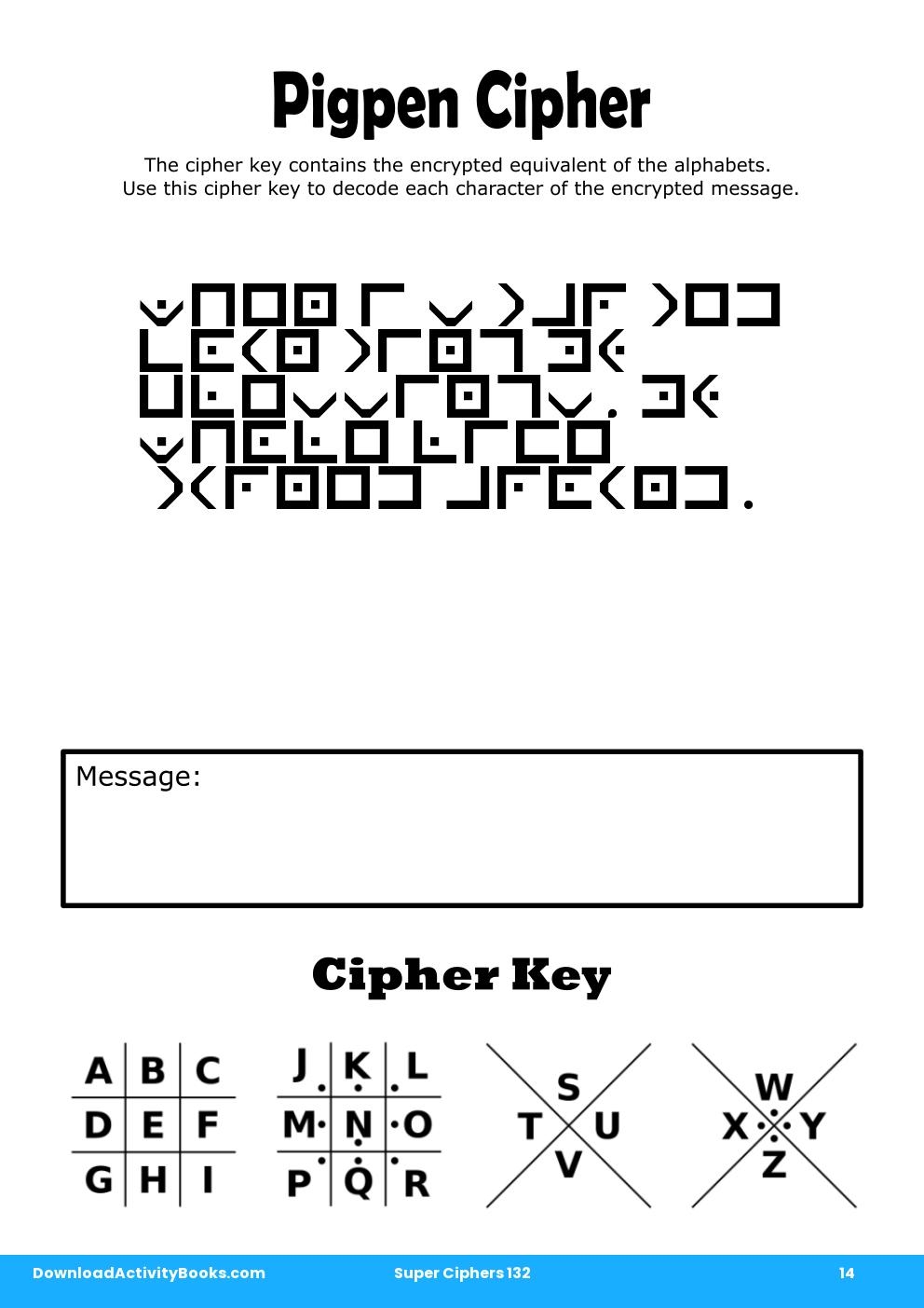 Pigpen Cipher in Super Ciphers 132