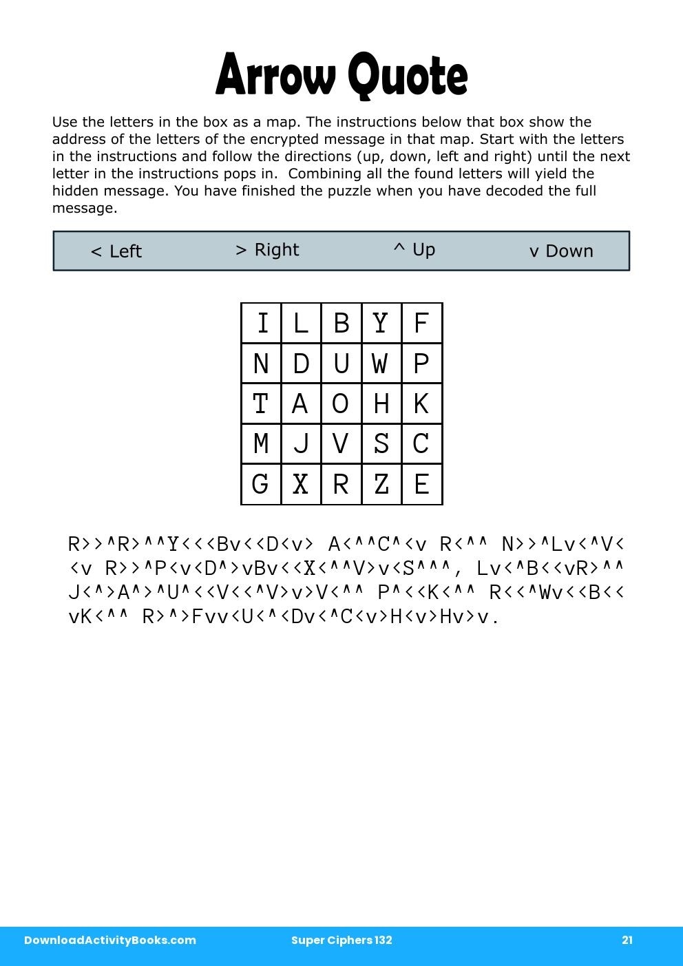 Arrow Quote in Super Ciphers 132