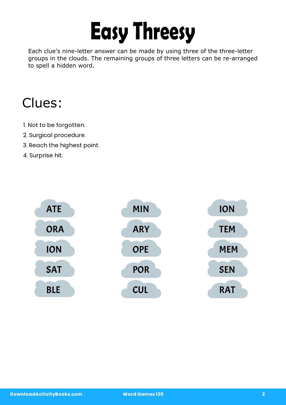 Easy Threesy in Word Games 130