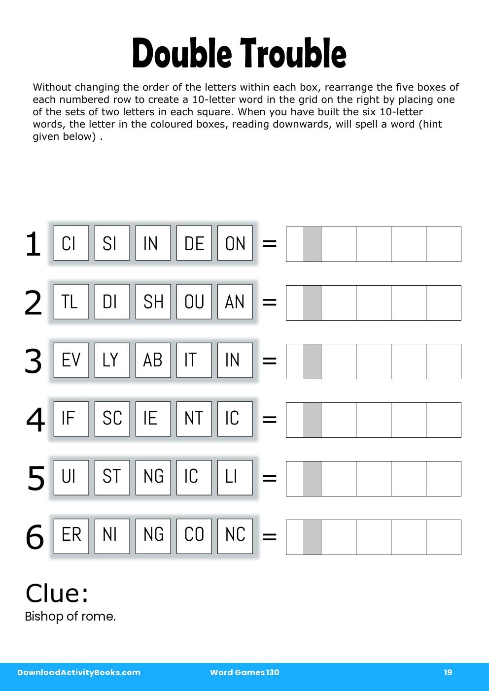 Double Trouble in Word Games 130