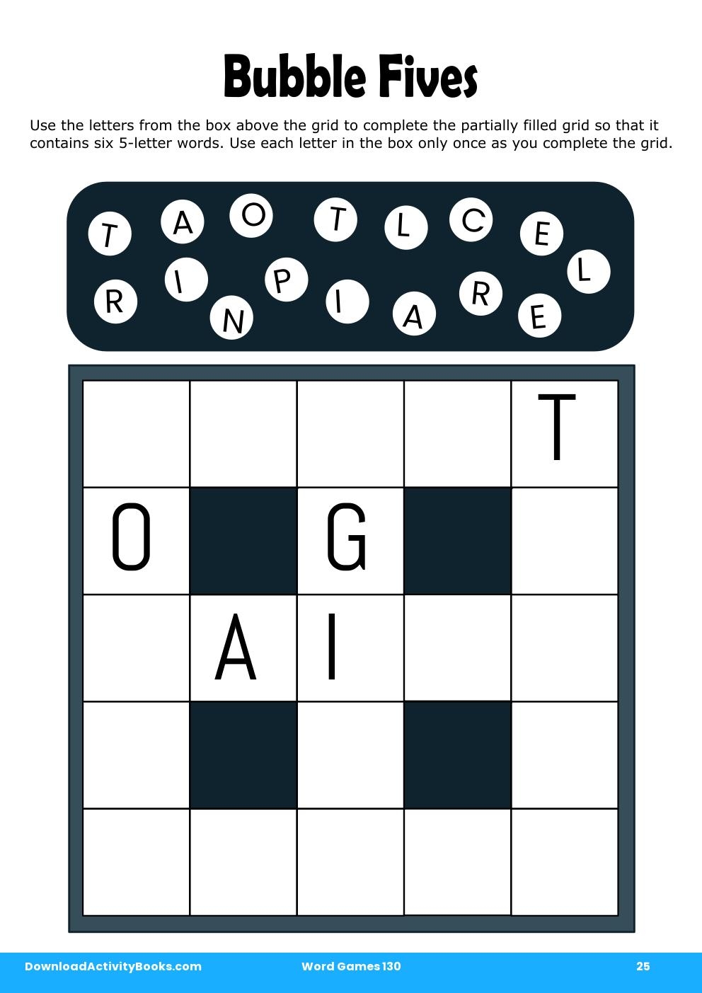 Bubble Fives in Word Games 130