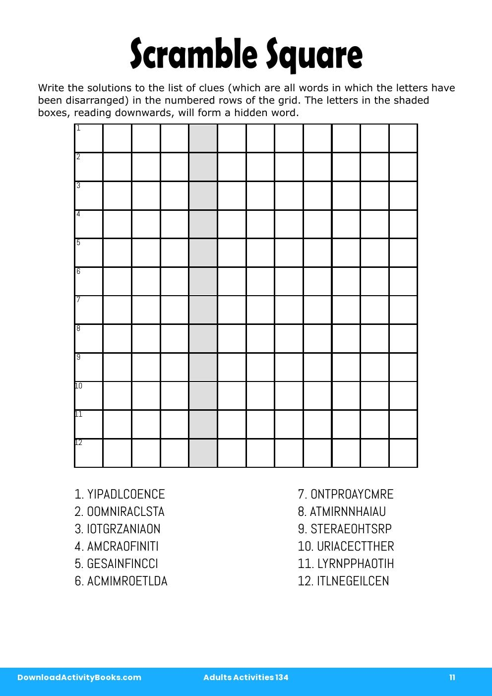 Scramble Square in Adults Activities 134