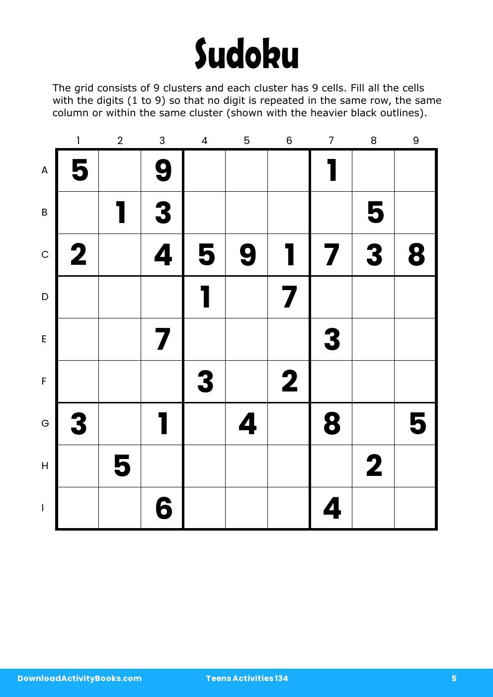 Sudoku in Teens Activities 134