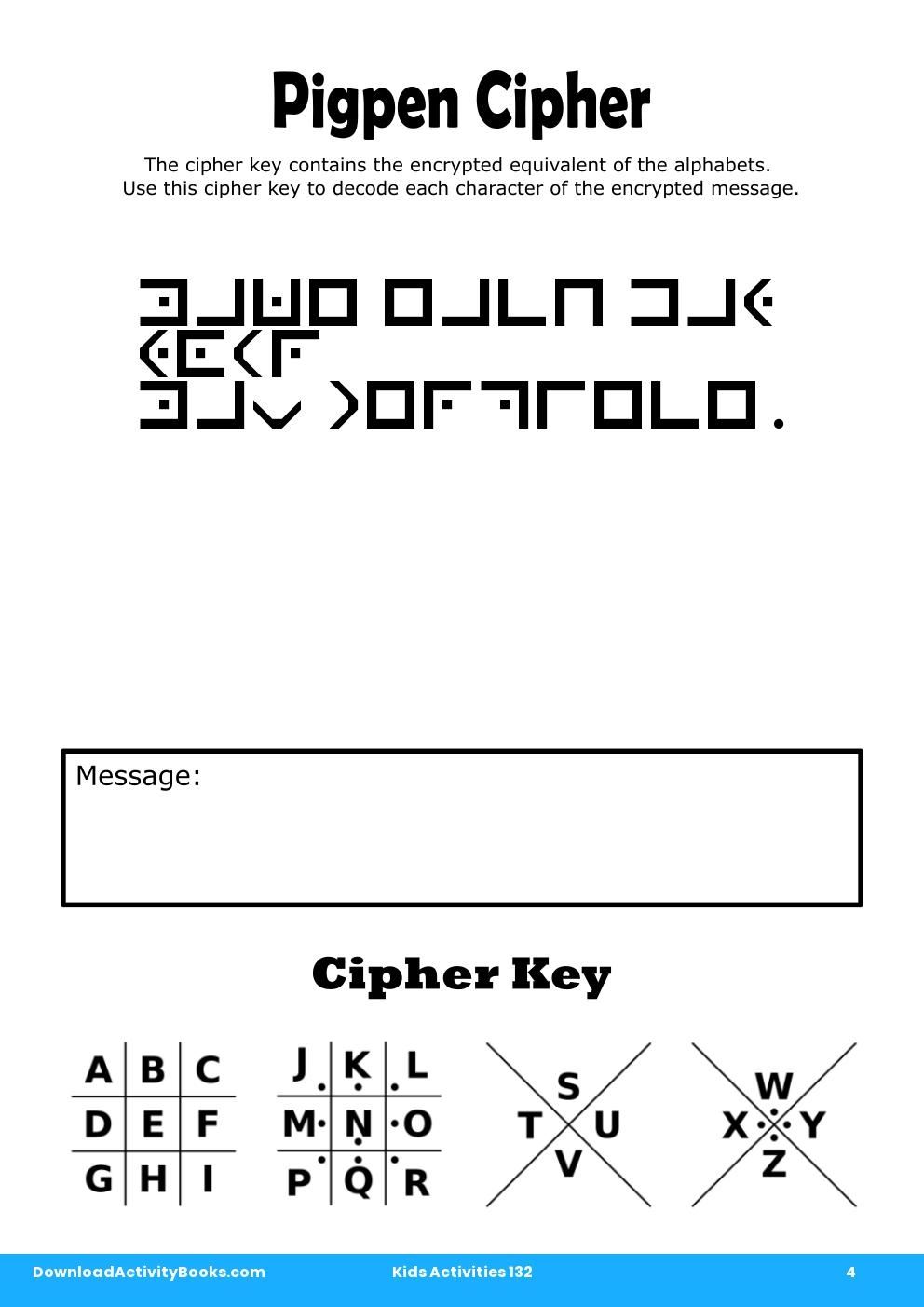 Pigpen Cipher in Kids Activities 132