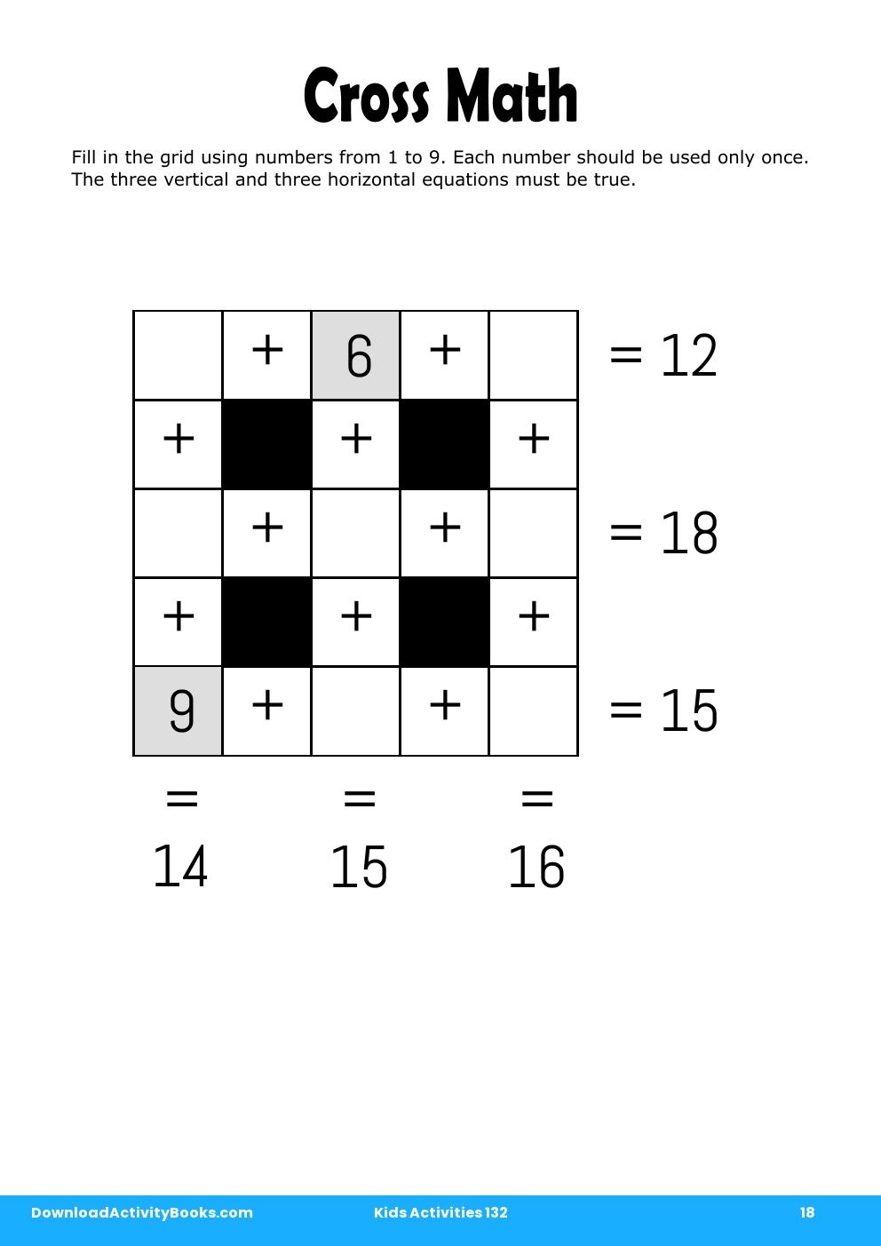 Cross Math in Kids Activities 132