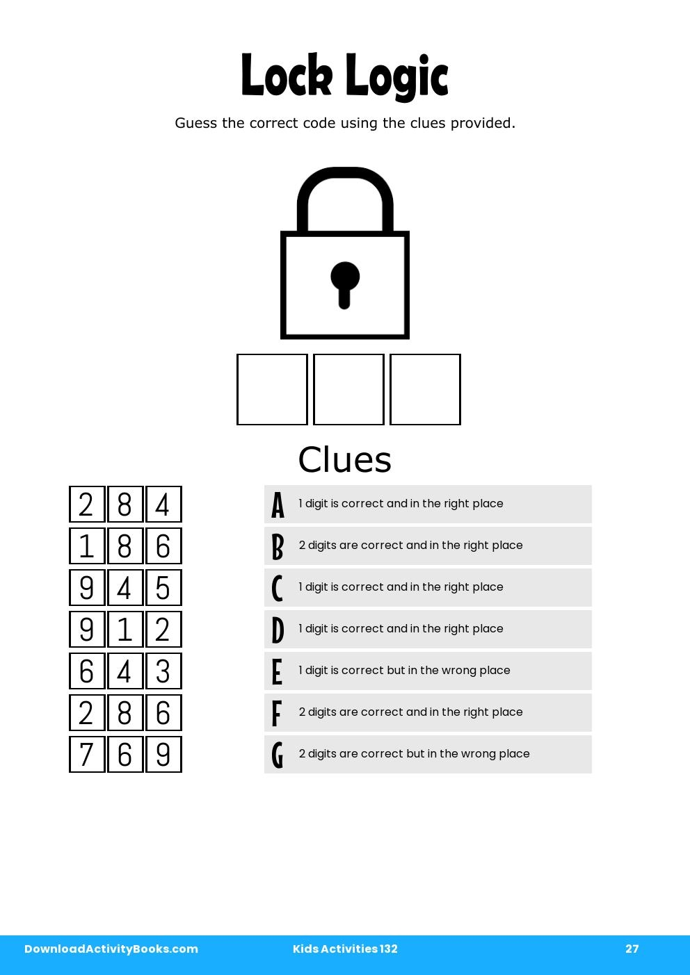 Lock Logic in Kids Activities 132