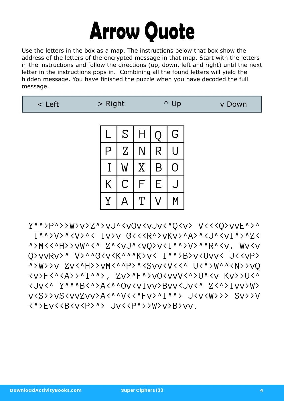 Arrow Quote in Super Ciphers 133