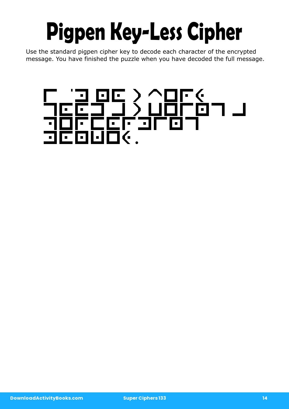 Pigpen Cipher in Super Ciphers 133