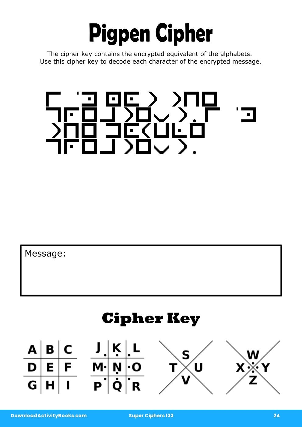 Pigpen Cipher in Super Ciphers 133