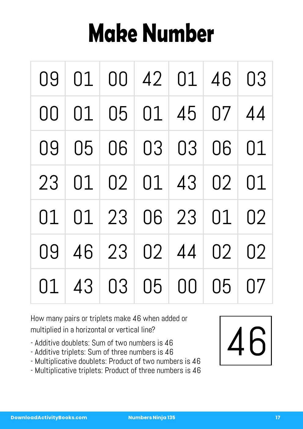 Make Number in Numbers Ninja 135