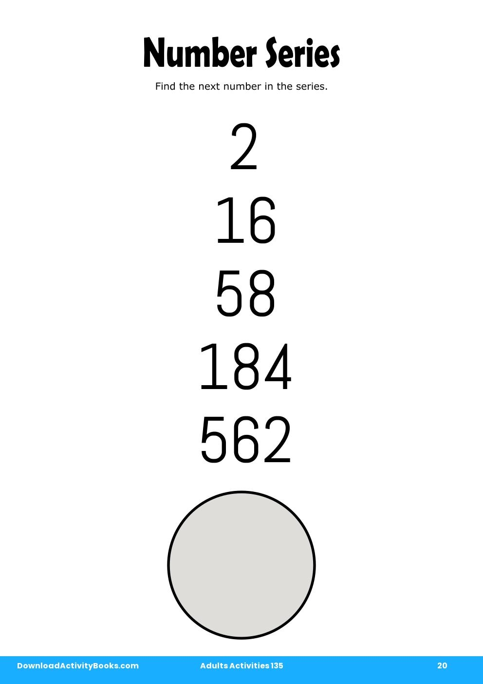 Number Series in Adults Activities 135