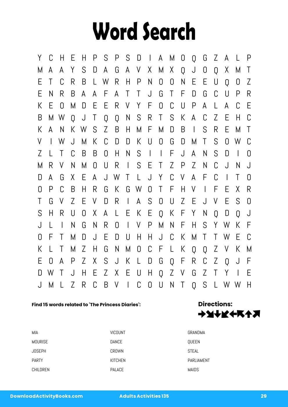 Word Search in Adults Activities 135