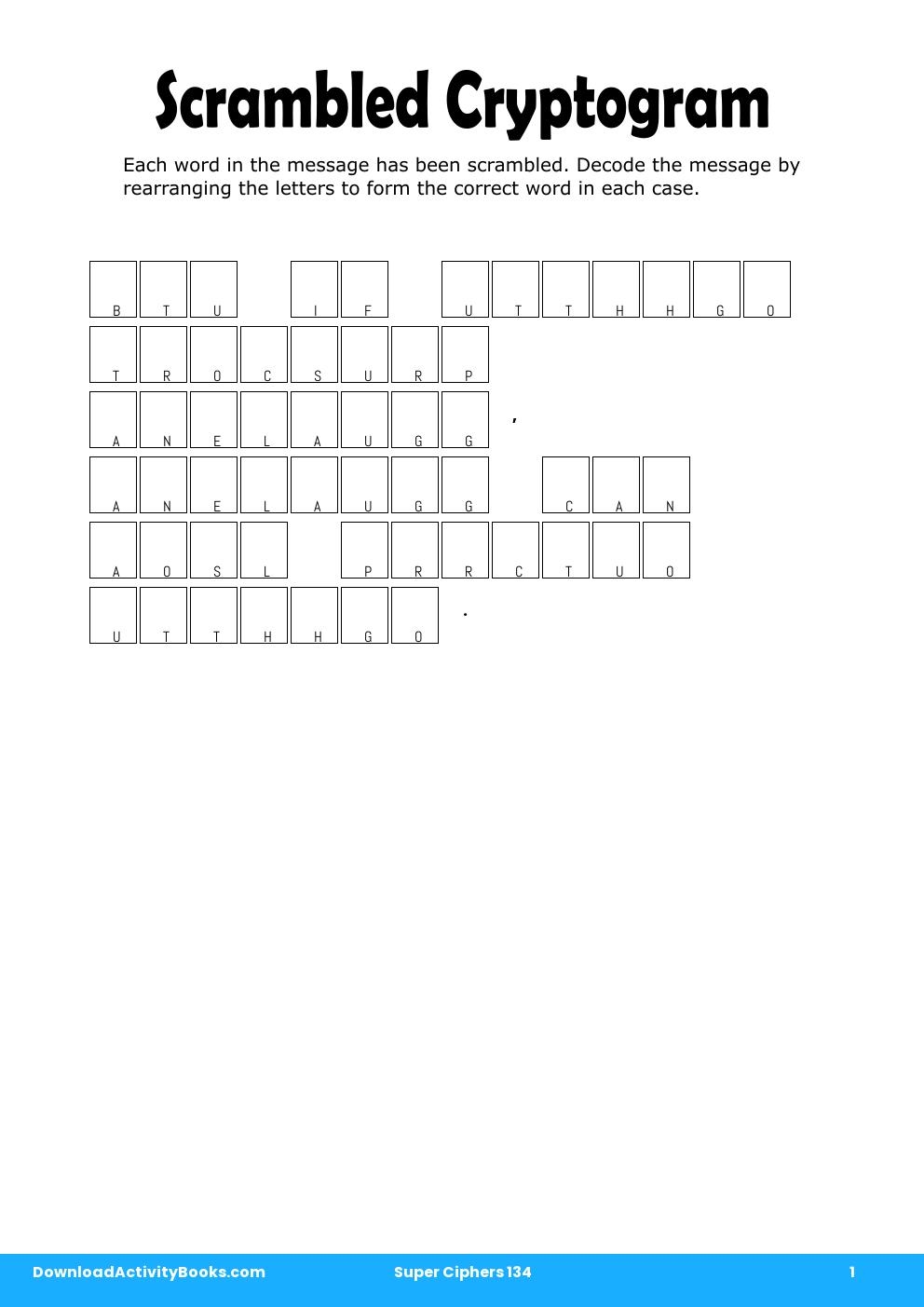 Scrambled Cryptogram in Super Ciphers 134