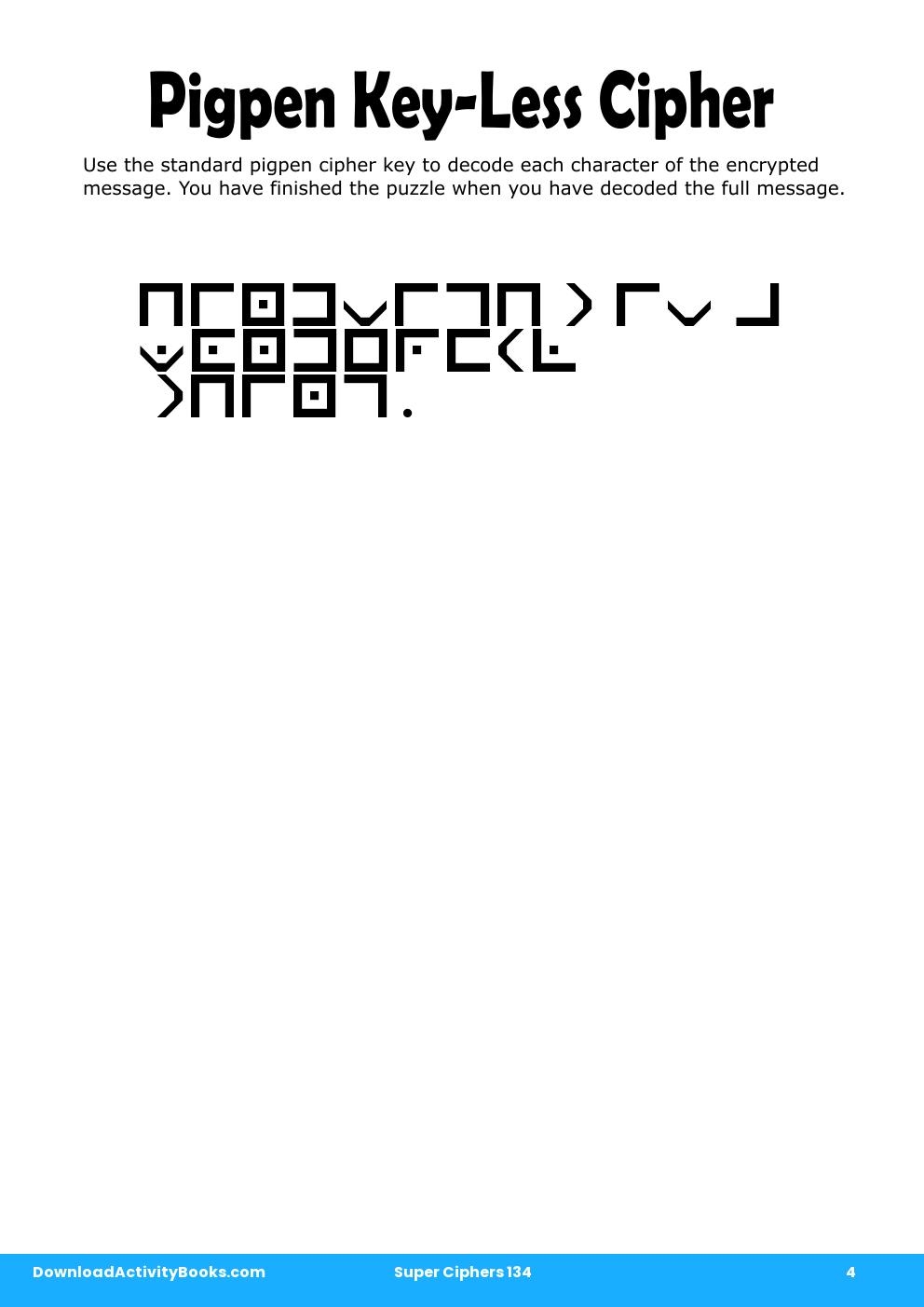 Pigpen Cipher in Super Ciphers 134