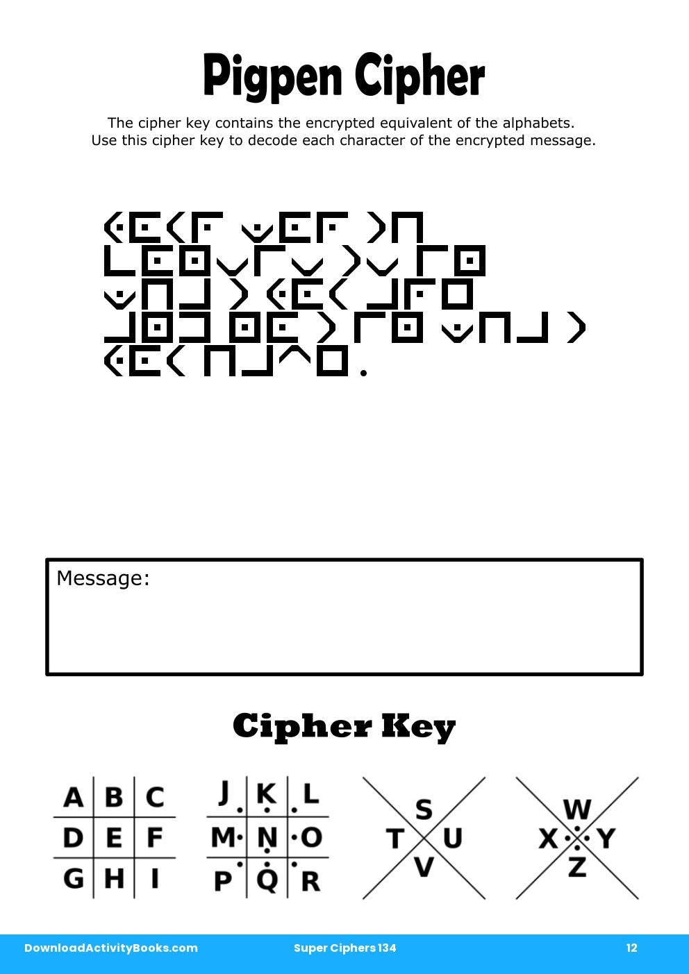 Pigpen Cipher in Super Ciphers 134