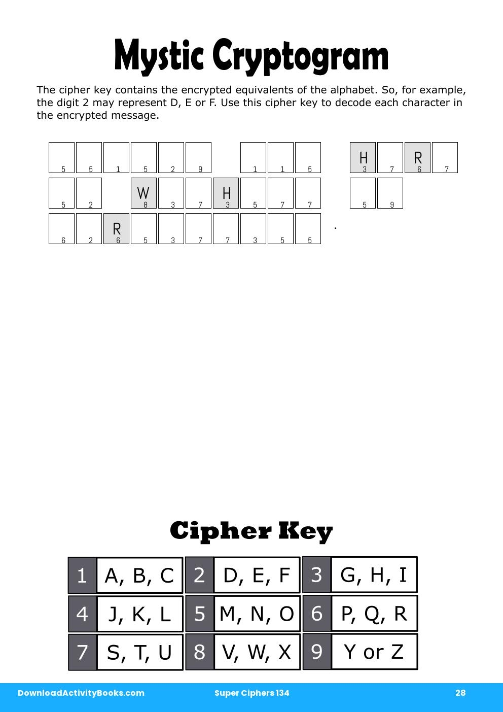 Mystic Cryptogram in Super Ciphers 134