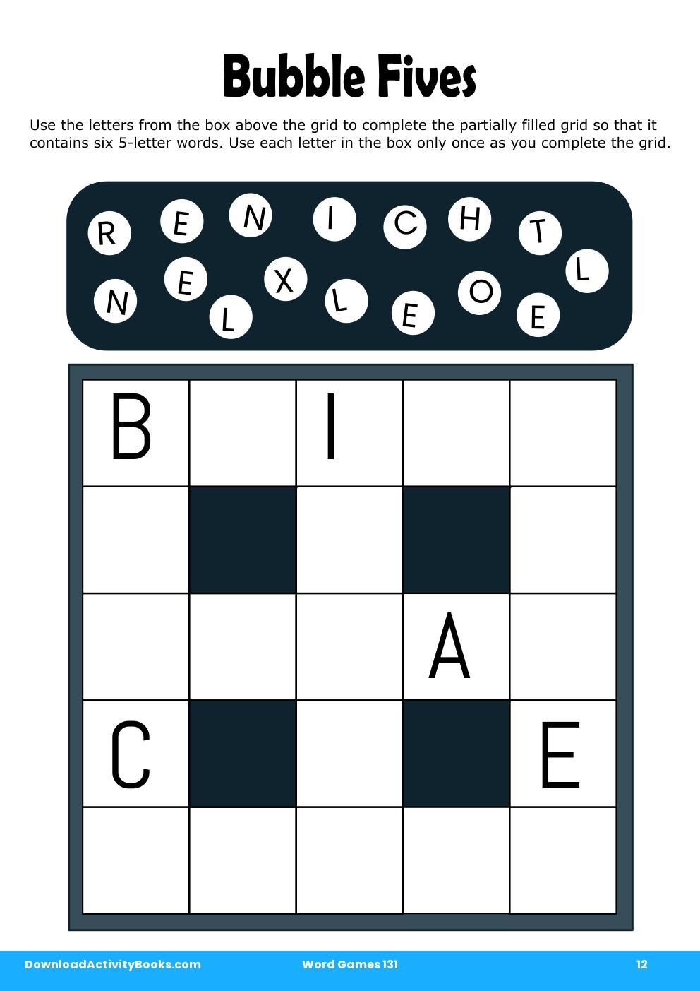 Bubble Fives in Word Games 131