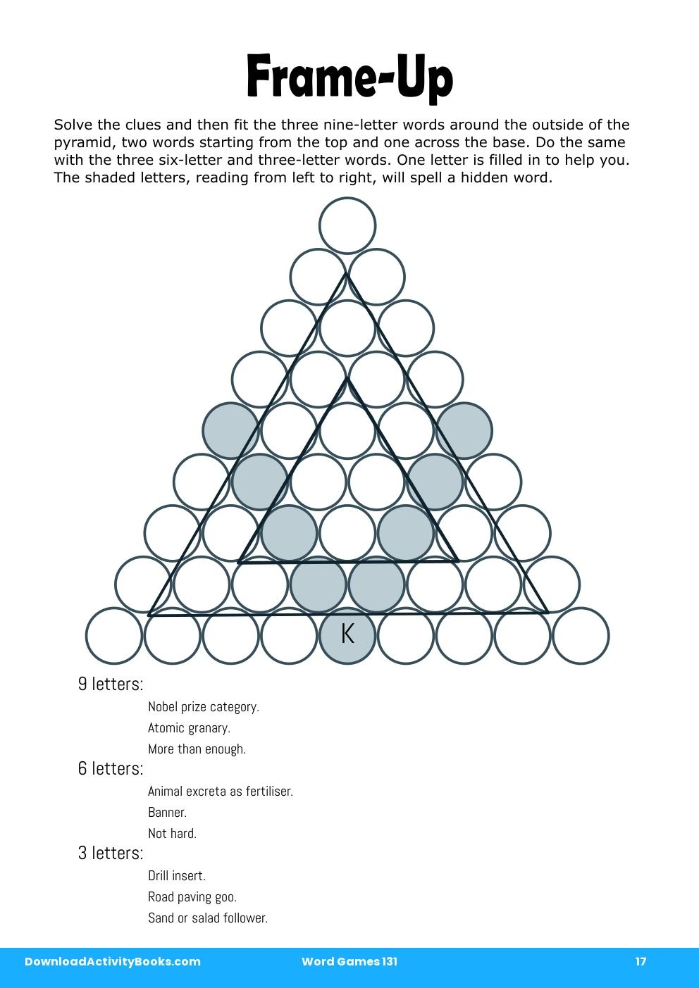 Frame-Up in Word Games 131