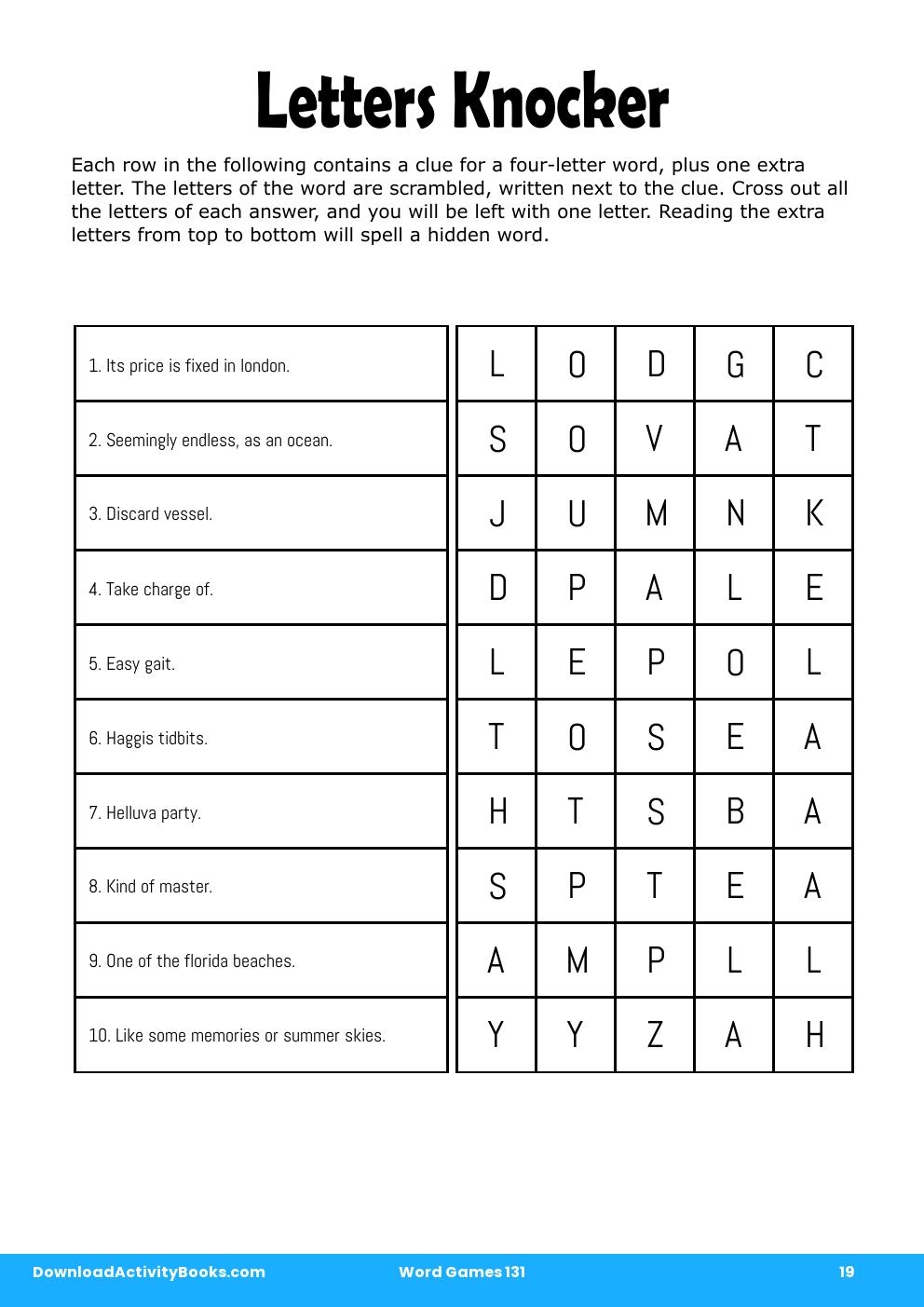 Letters Knocker in Word Games 131