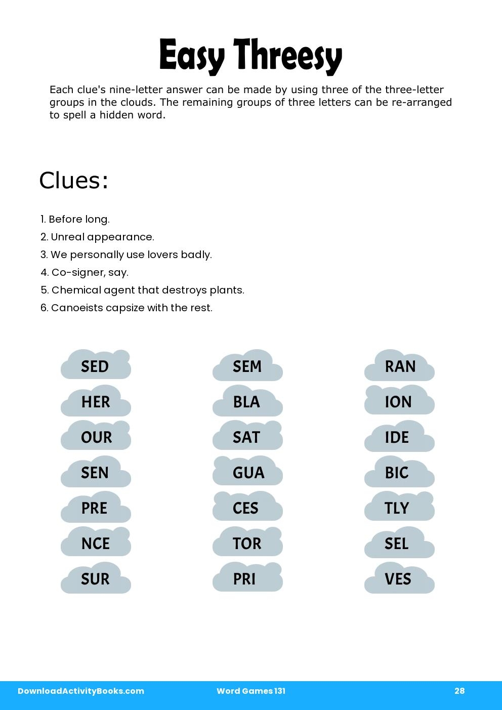 Easy Threesy in Word Games 131