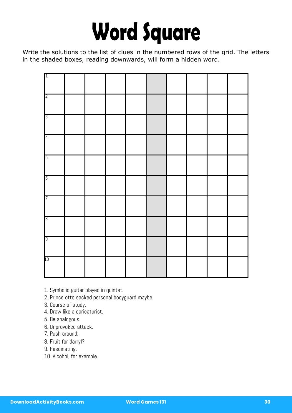 Word Square in Word Games 131