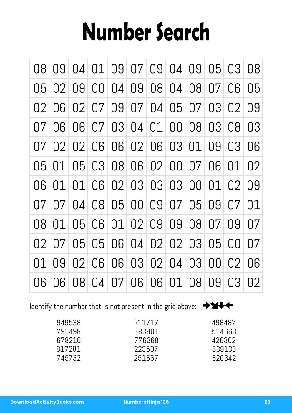 Number Search in Numbers Ninja 136