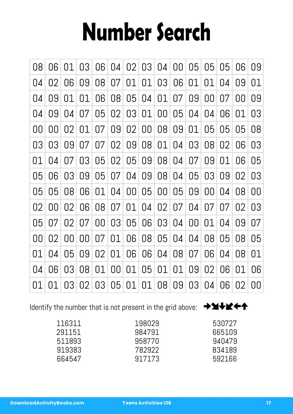 Number Search in Teens Activities 136