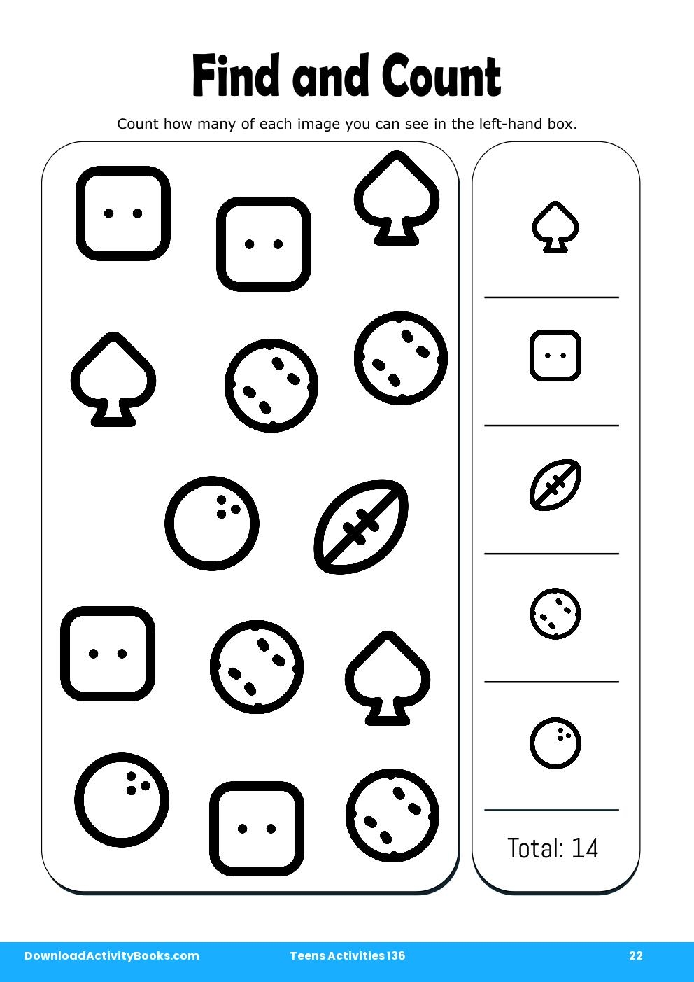 Find and Count in Teens Activities 136