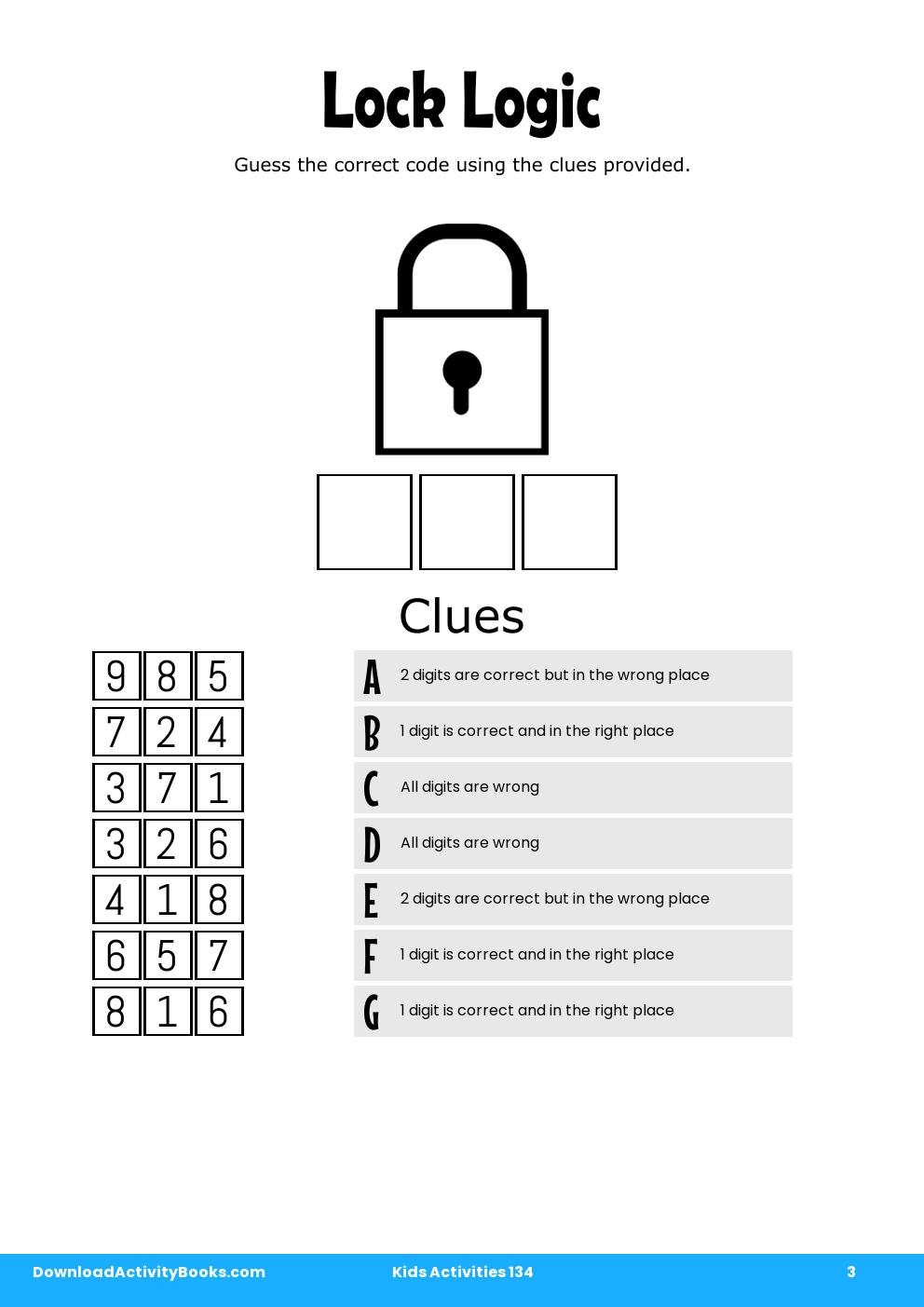 Lock Logic in Kids Activities 134